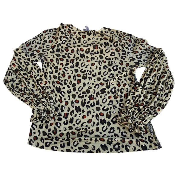 ANTHROPOLOGIE $98 Blank London Sibley Leopard Floral Ruffle Top Size XSmall - Picture 5 of 10